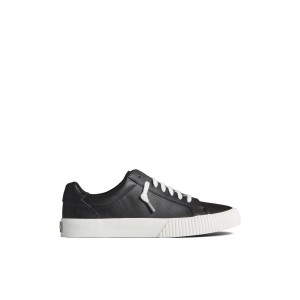 Black Sperry Bermuda Leather Sneakers | 8056924-GH