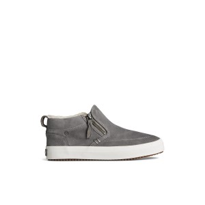 Grey Sperry Crest Side Zip Cozy Sneakers | 7365042-CN