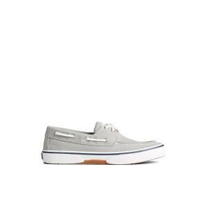 Grey Sperry Halyard 2-Eye Salt Washed Boat Shoes | 1235768-NB