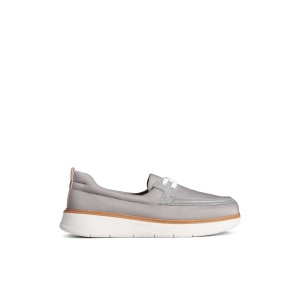 Grey Sperry Skipper Boat Shoes | 8307649-EM