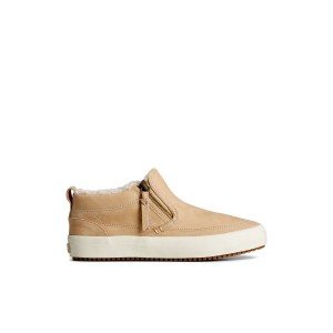 Khaki Sperry Crest Side Zip Cozy Sneakers | 7541026-BH