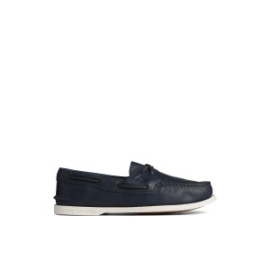 Navy Sperry Authentic Original™ Cross Lace Boat Shoes | 6320841-CS