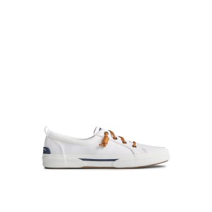 White Sperry Pier Wave Lace Up Sneakers | 9761230-ZJ