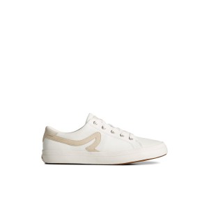 White Sperry Sandy Leather Sneakers | 9438720-DU