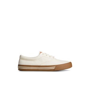 White Sperry Striper II Linen CVO Sneakers | 0253968-XA