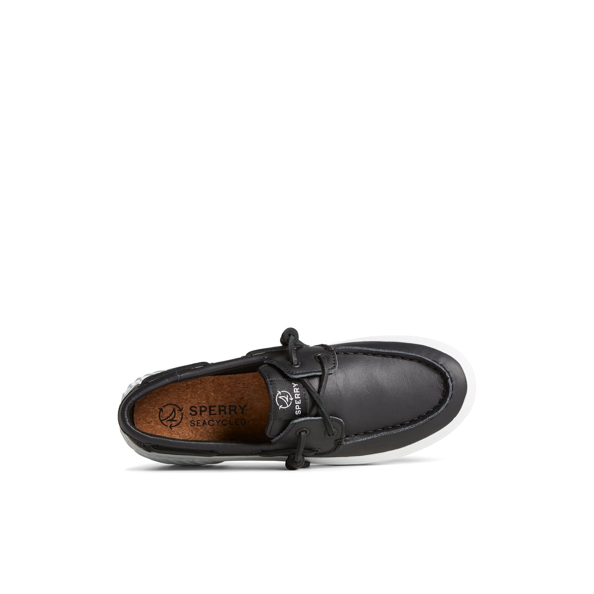 Black Sperry Bahama 2.0 Leather Platform Sneakers | 3106592-NU