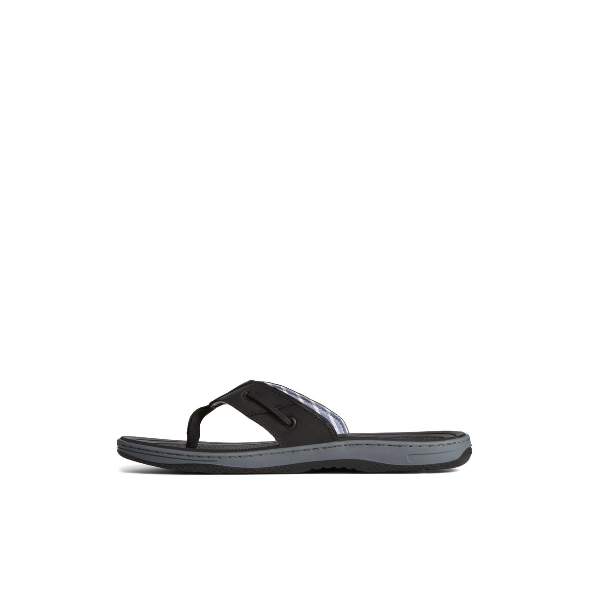 Black Sperry Baitfish Leather Flip Flop | 3961247-VB