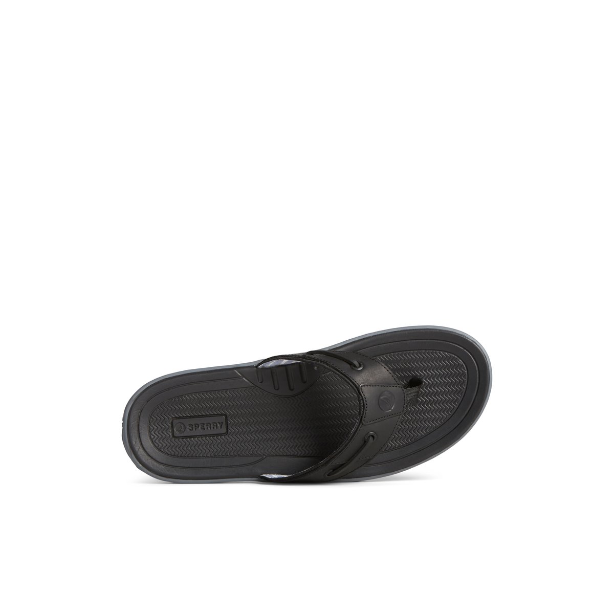 Black Sperry Baitfish Leather Flip Flop | 3961247-VB