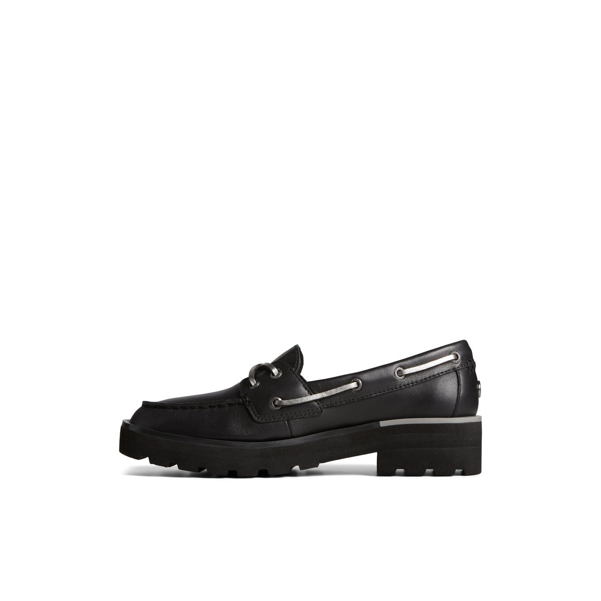 Black Sperry Lug Boat Shoes | 6178950-US