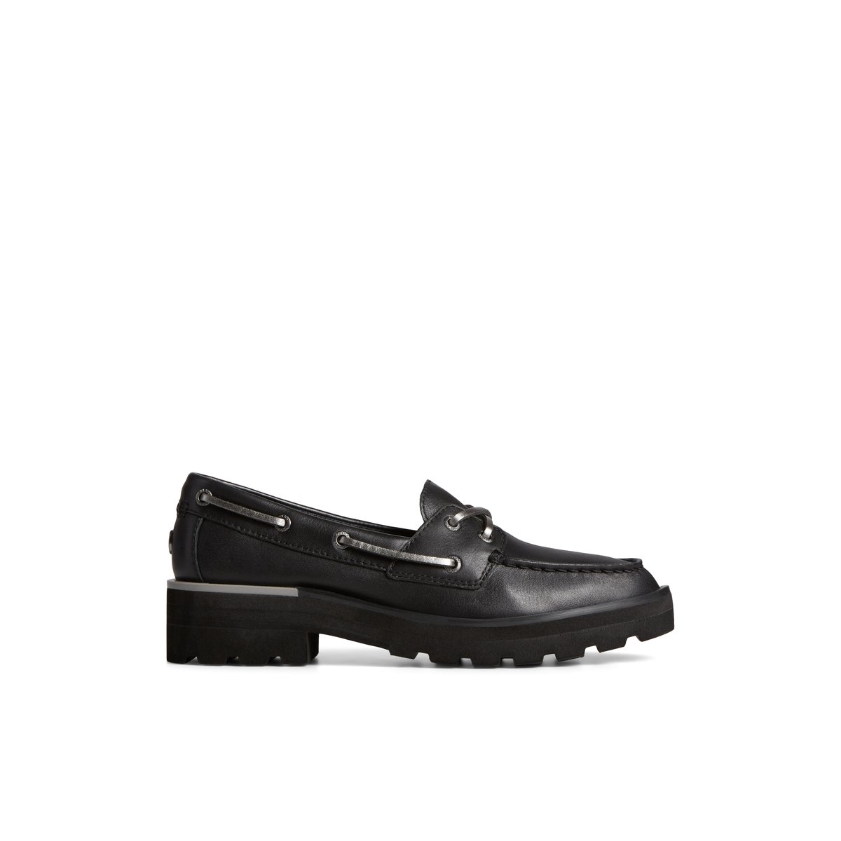 Black Sperry Lug Boat Shoes | 6178950-US