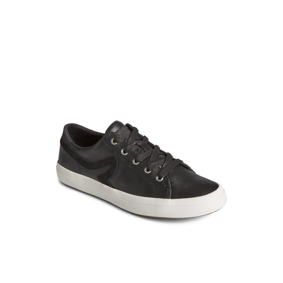 Black Sperry Sandy Leather Sneakers | 0519238-TQ