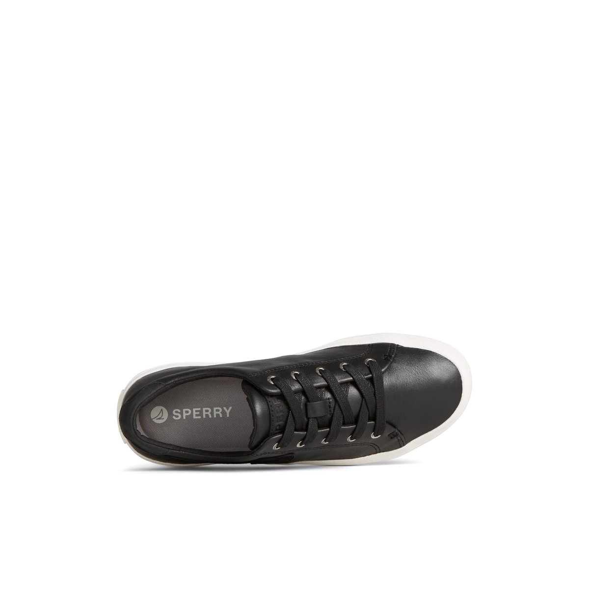 Black Sperry Sandy Leather Sneakers | 0519238-TQ