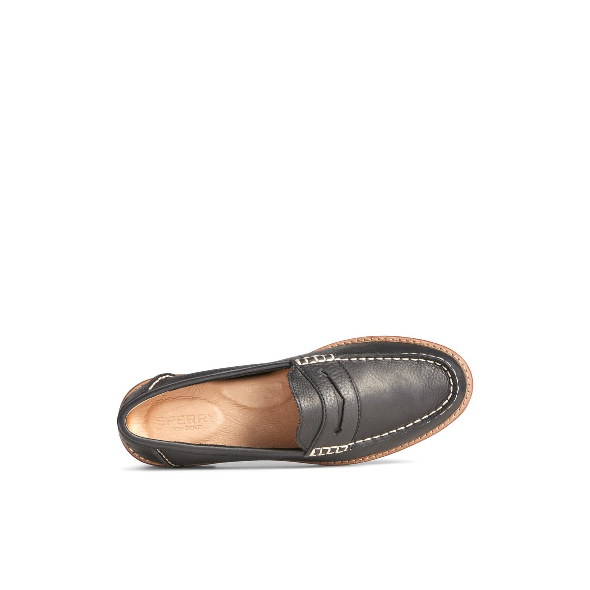 Black Sperry Seaport Penny Leather Loafer | 0182467-UN