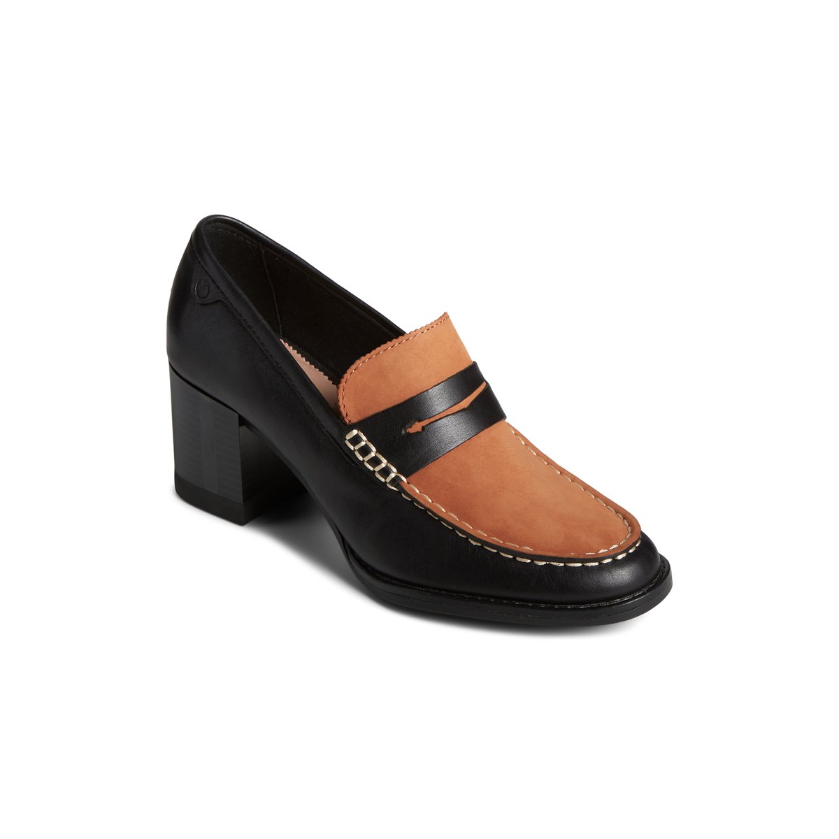 Black Sperry Seaport Two-Tone Penny Heel | 7165238-SB