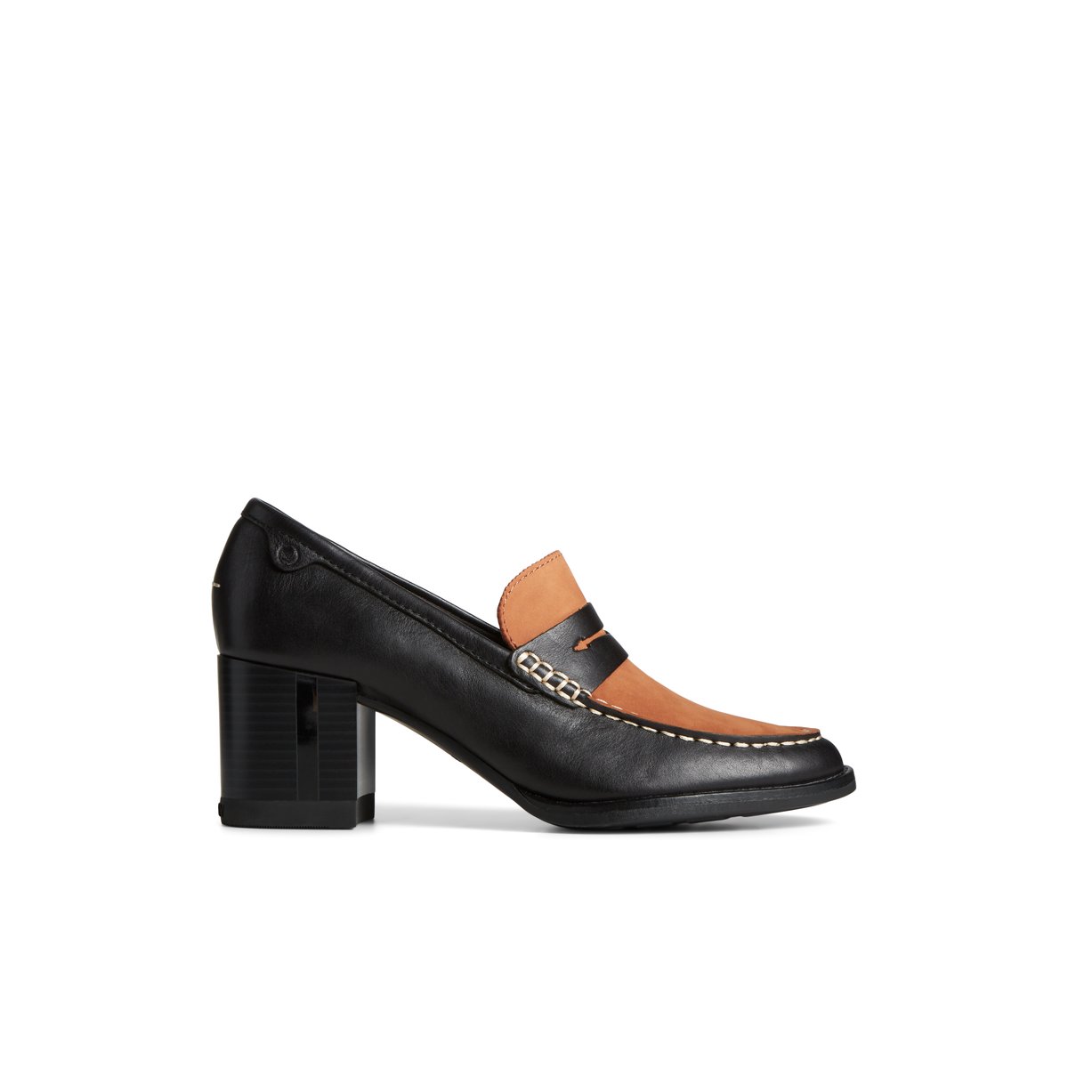 Black Sperry Seaport Two-Tone Penny Heel | 7165238-SB