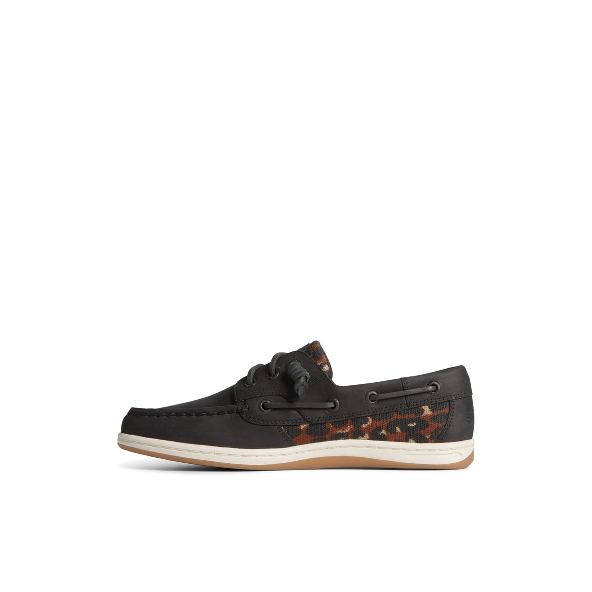 Black Sperry Songfish Cheetah Boat Shoes | 2689473-DC