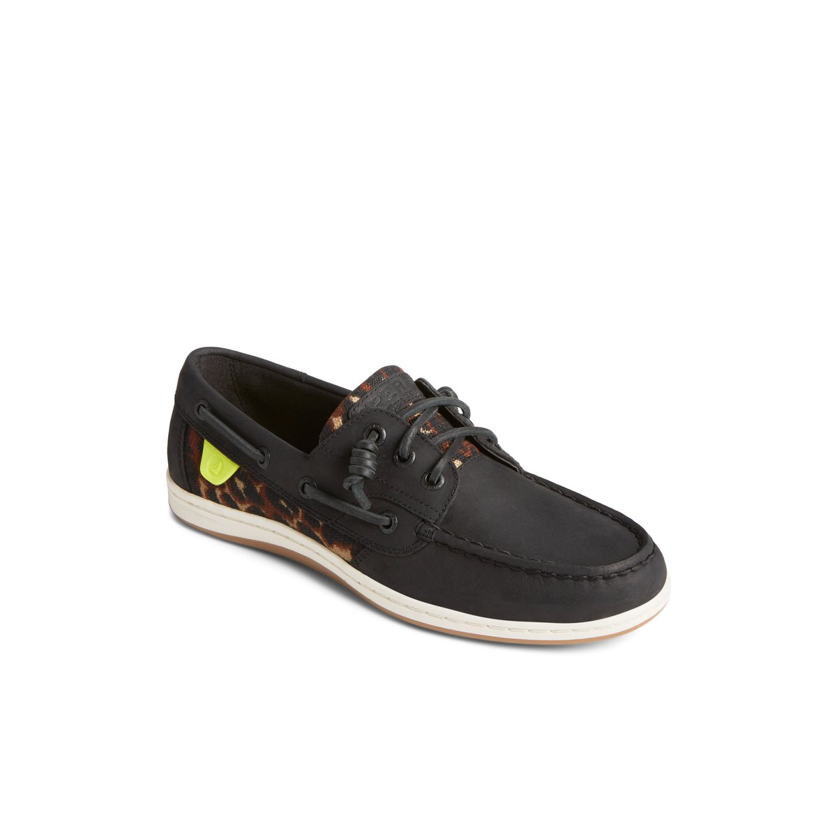 Black Sperry Songfish Cheetah Boat Shoes | 2689473-DC