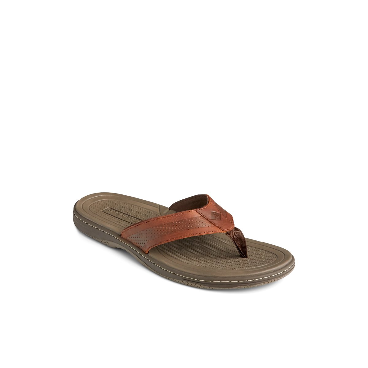 Brown Leather Perf Sperry Havasu Perf Flip Flop | 5836042-GM