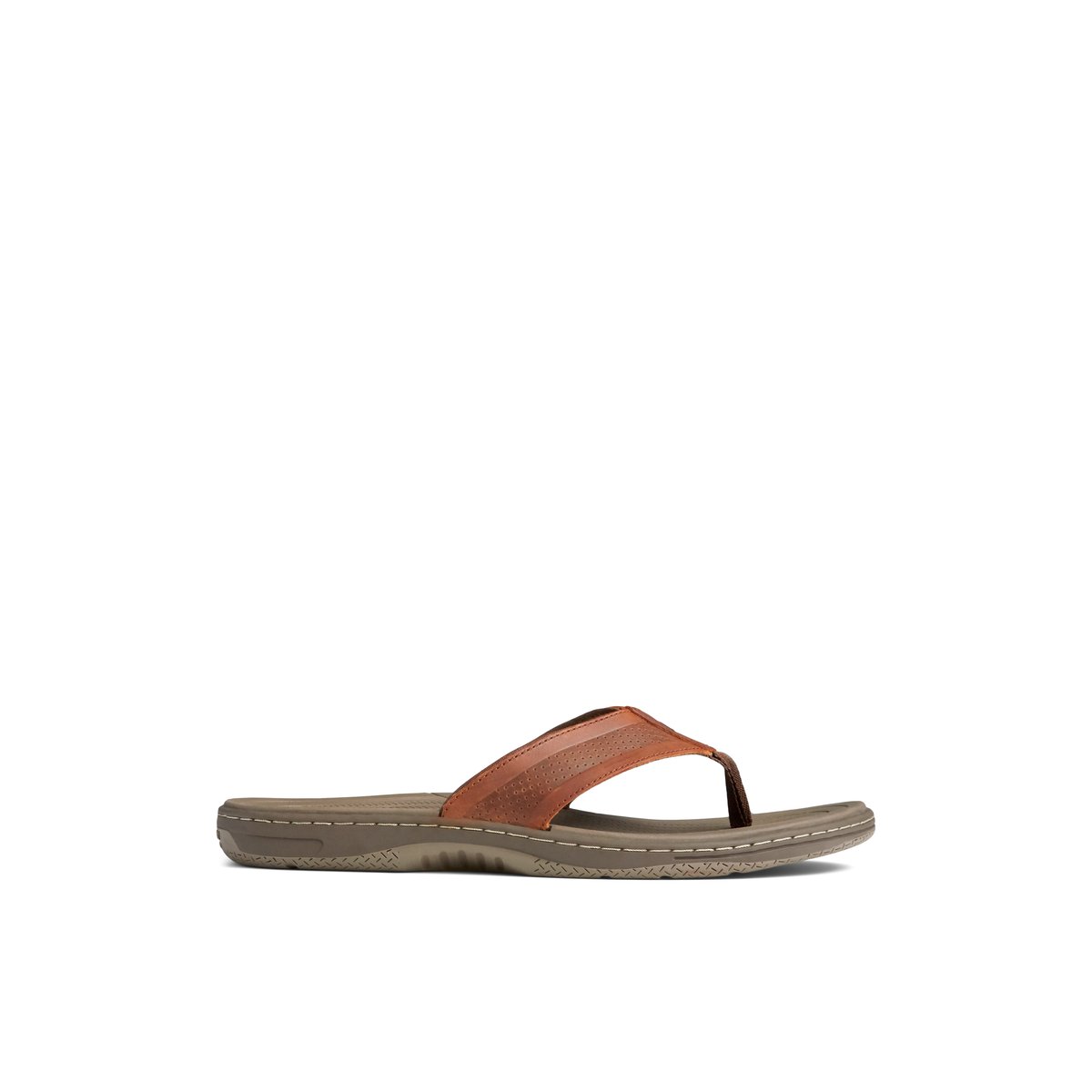 Brown Leather Perf Sperry Havasu Perf Flip Flop | 5836042-GM