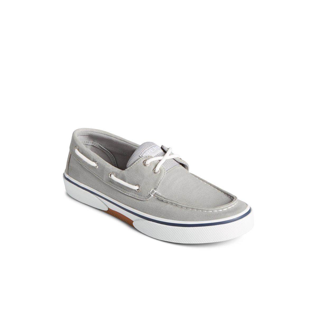 Grey Sperry Halyard 2-Eye Salt Washed Boat Shoes | 1235768-NB