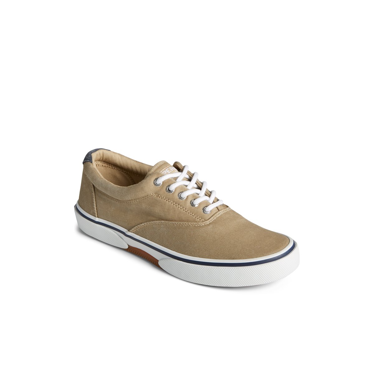 Khaki Sperry Halyard CVO Salt Washed Sneakers | 8305764-TU