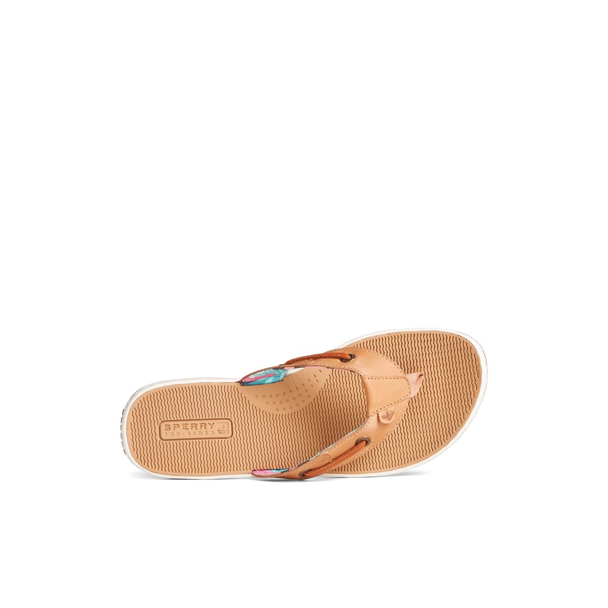 Medium Beige Sperry Seafish Leather Flip Flop | 7650328-PZ