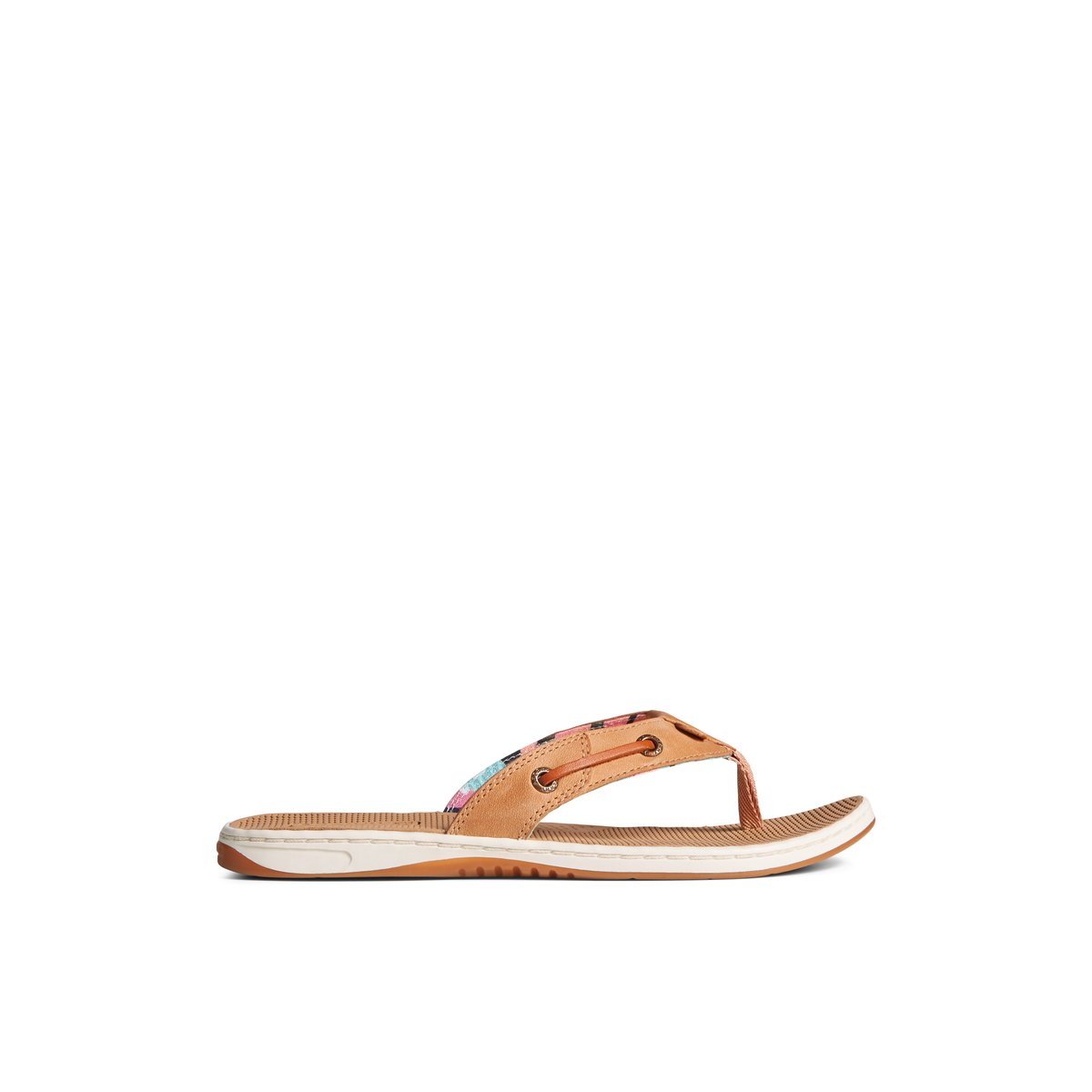 Medium Beige Sperry Seafish Leather Flip Flop | 7650328-PZ