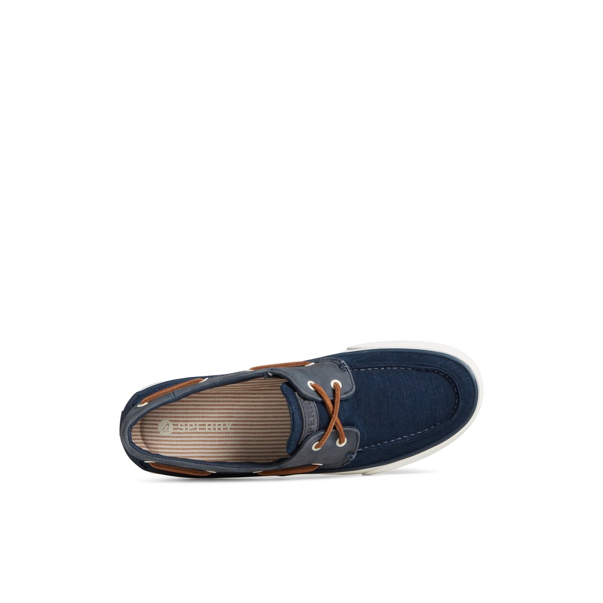 Navy Sperry Bahama II Linen Sneakers | 2489756-ZA