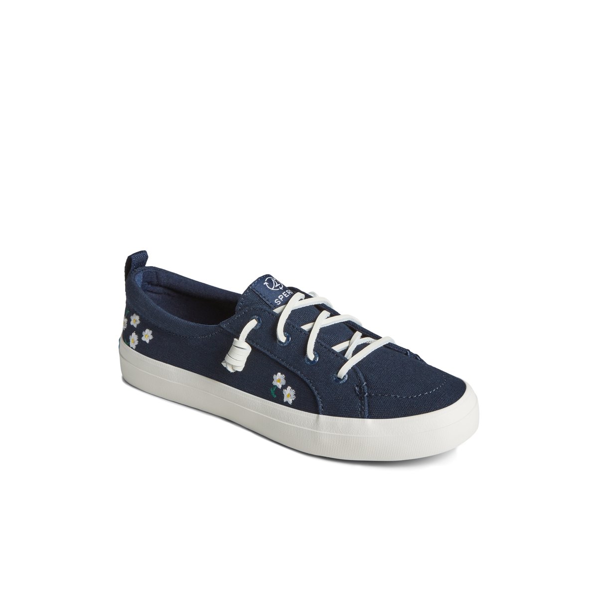 Navy Sperry Crest Vibe Floral Sneakers | 0589176-UG