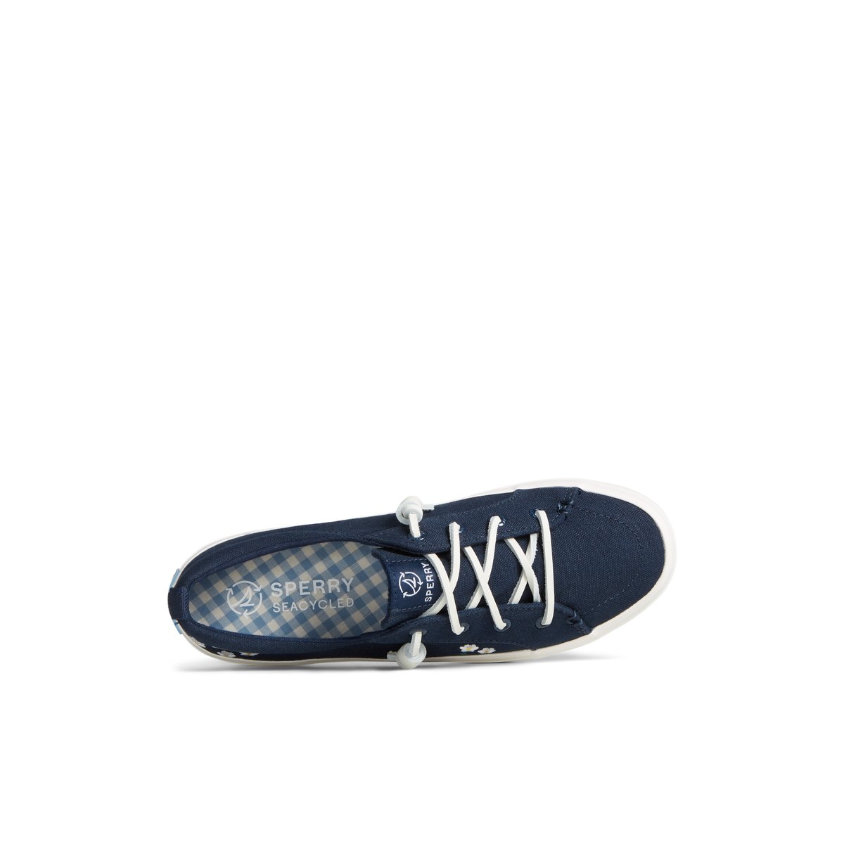 Navy Sperry Crest Vibe Floral Sneakers | 0589176-UG