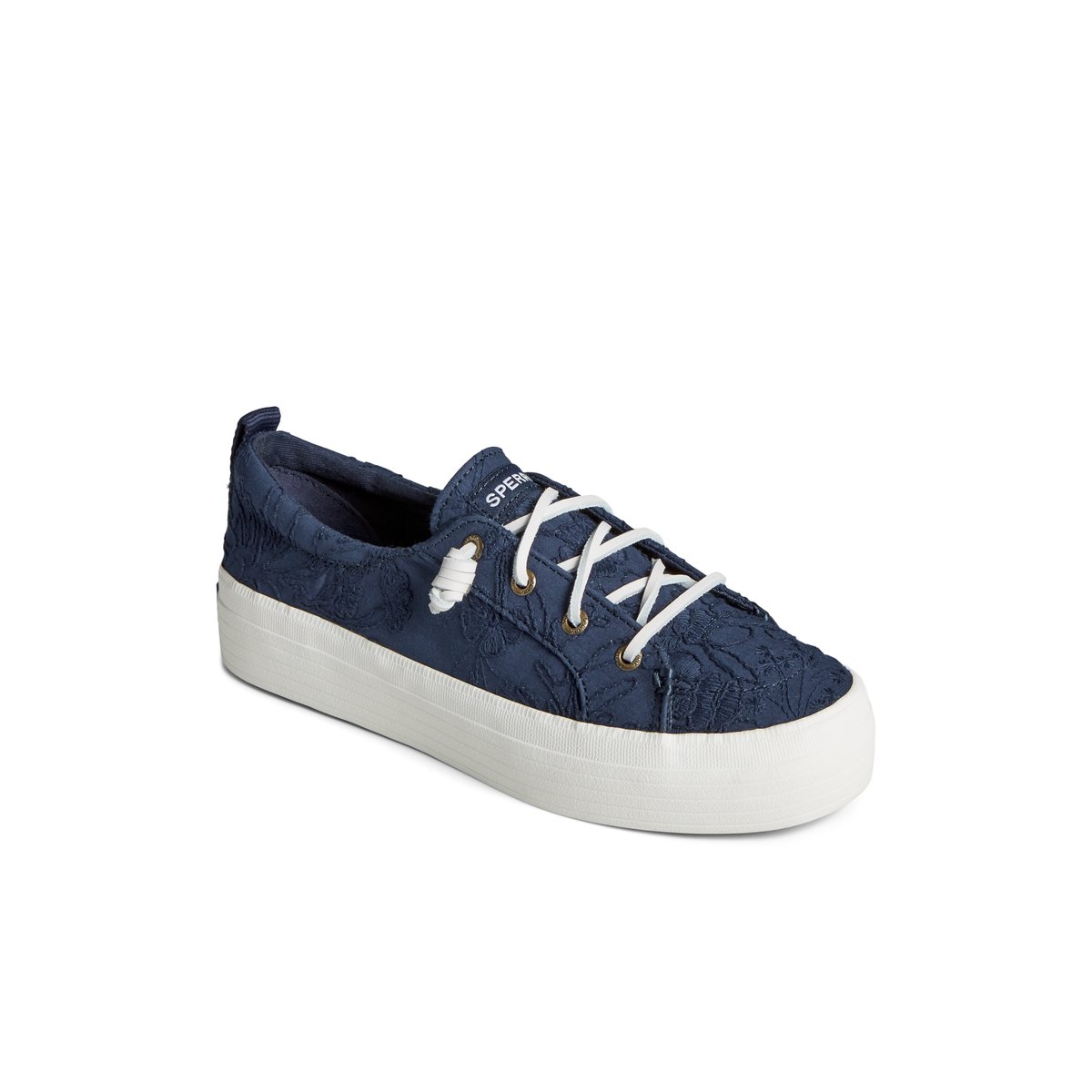 Navy Sperry Crest Vibe Platform Lace Platform Sneakers | 7421503-IW