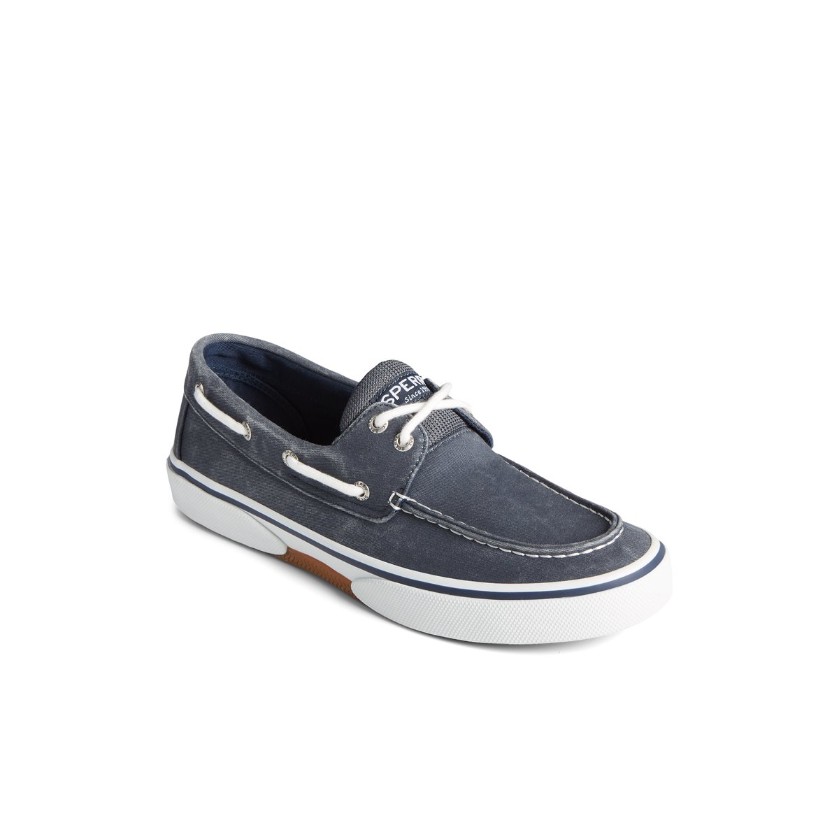 Navy Sperry Halyard 2-Eye Salt Washed Boat Shoes | 7385924-XK