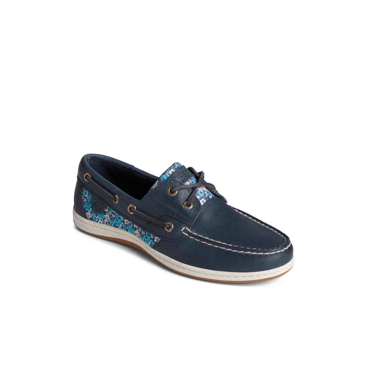 Navy Sperry Koifish Floral Boat Shoes | 4195678-MN