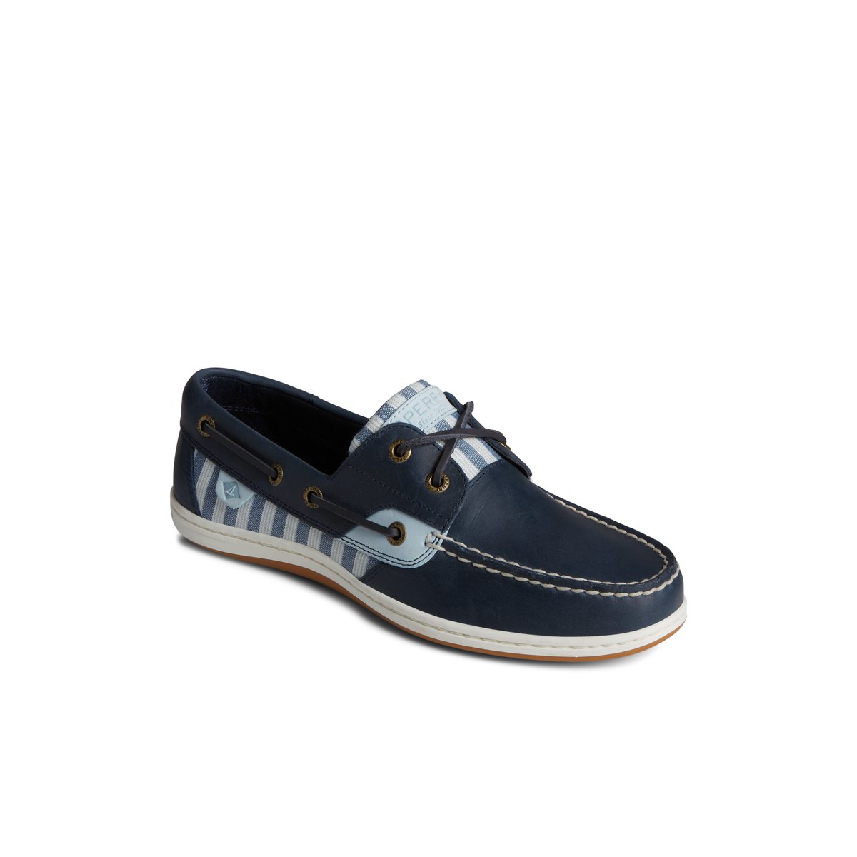 Navy Sperry Koifish Stripe Boat Shoes | 8647395-SL