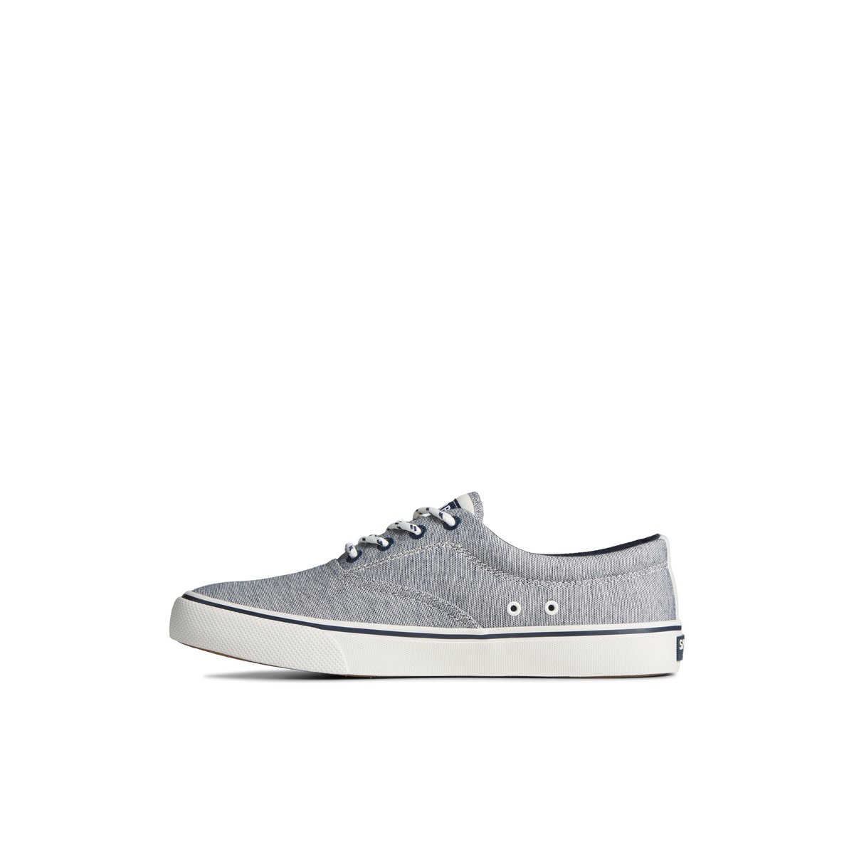 Navy Sperry Striper II Chambray Sneakers | 6053491-NR