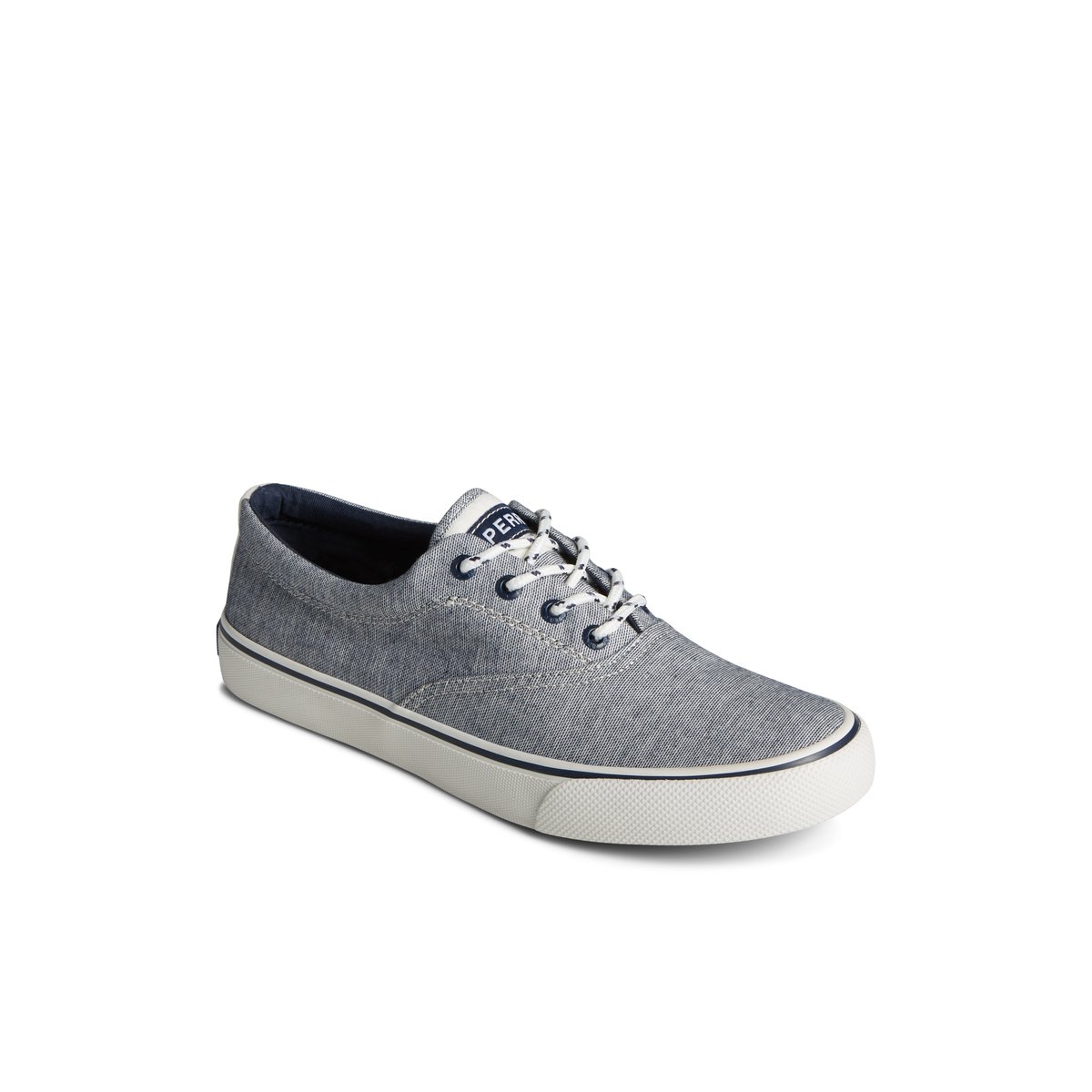 Navy Sperry Striper II Chambray Sneakers | 6053491-NR