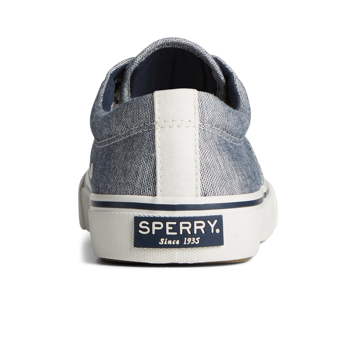 Navy Sperry Striper II Chambray Sneakers | 6053491-NR