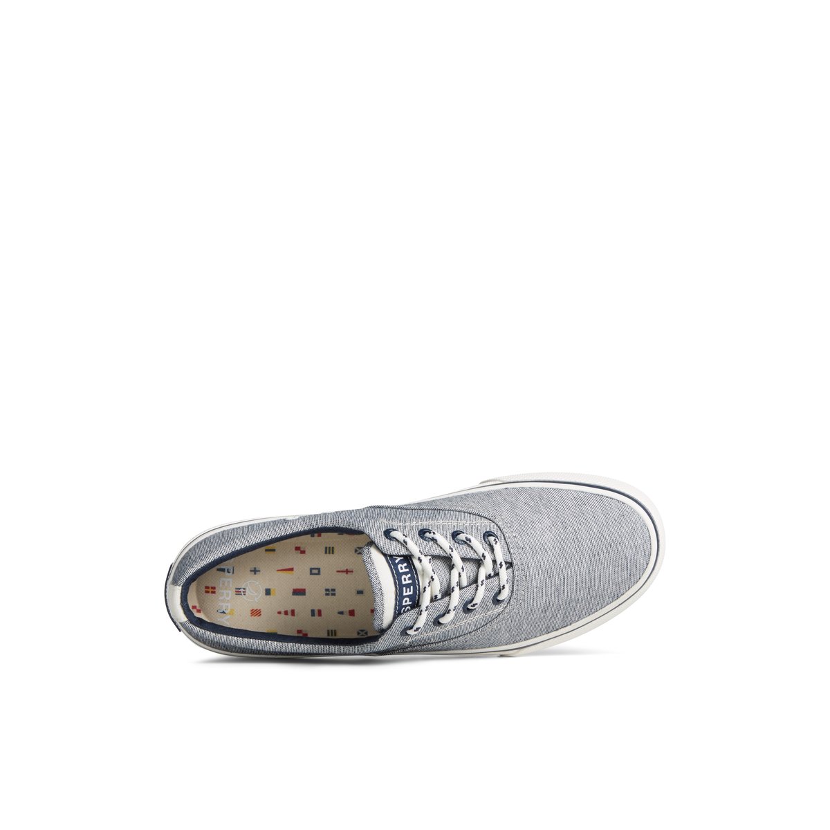 Navy Sperry Striper II Chambray Sneakers | 6053491-NR