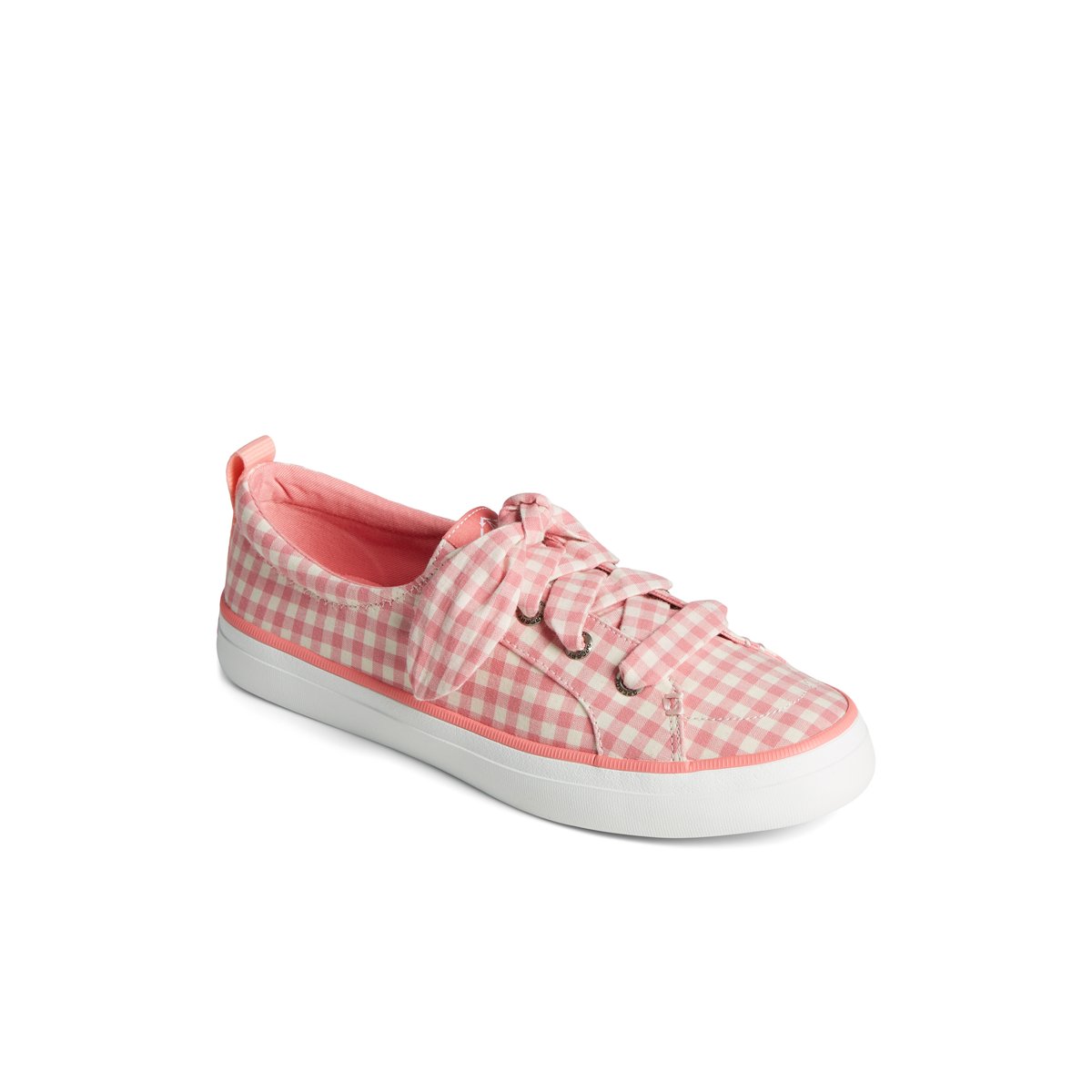 Pink Sperry Crest Vibe Gingham Sneakers | 4973251-VI