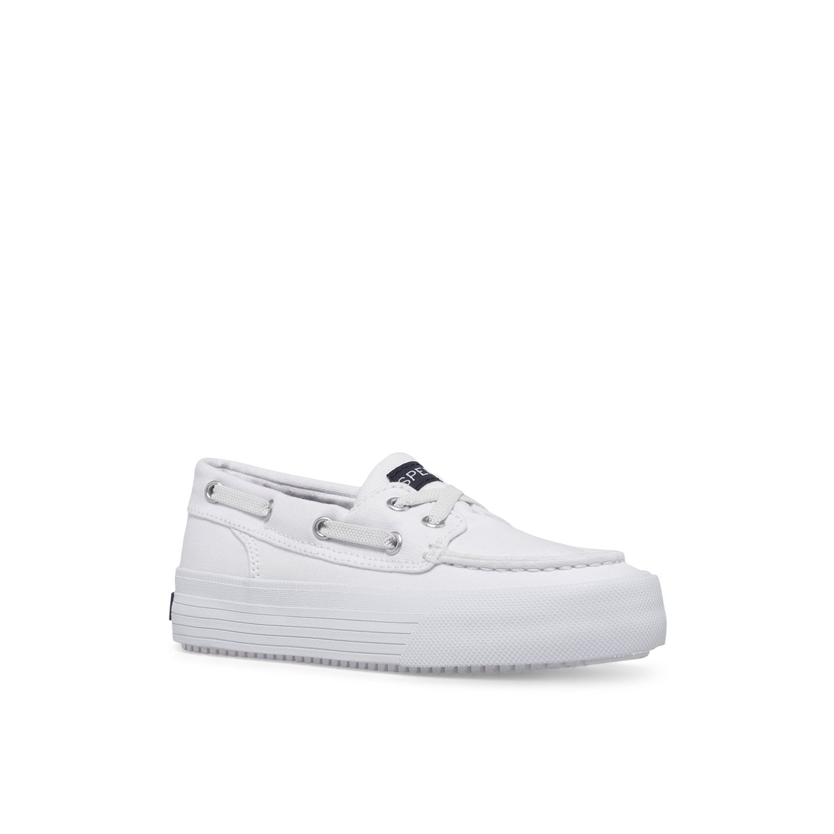 White Sperry Bahama Platform Sneakers | 2807136-PF