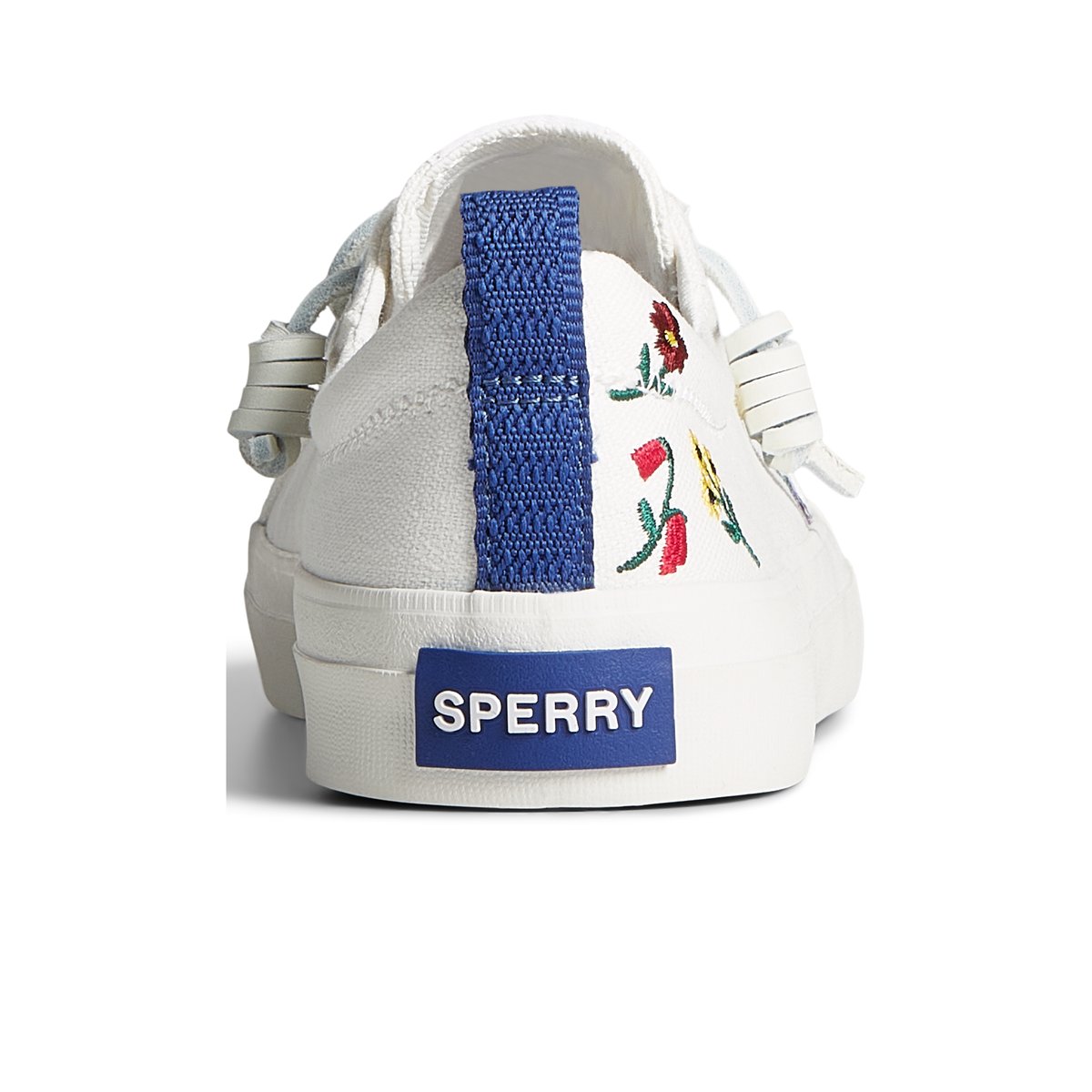 White Sperry Crest Vibe Floral Sneakers | 4621539-BN