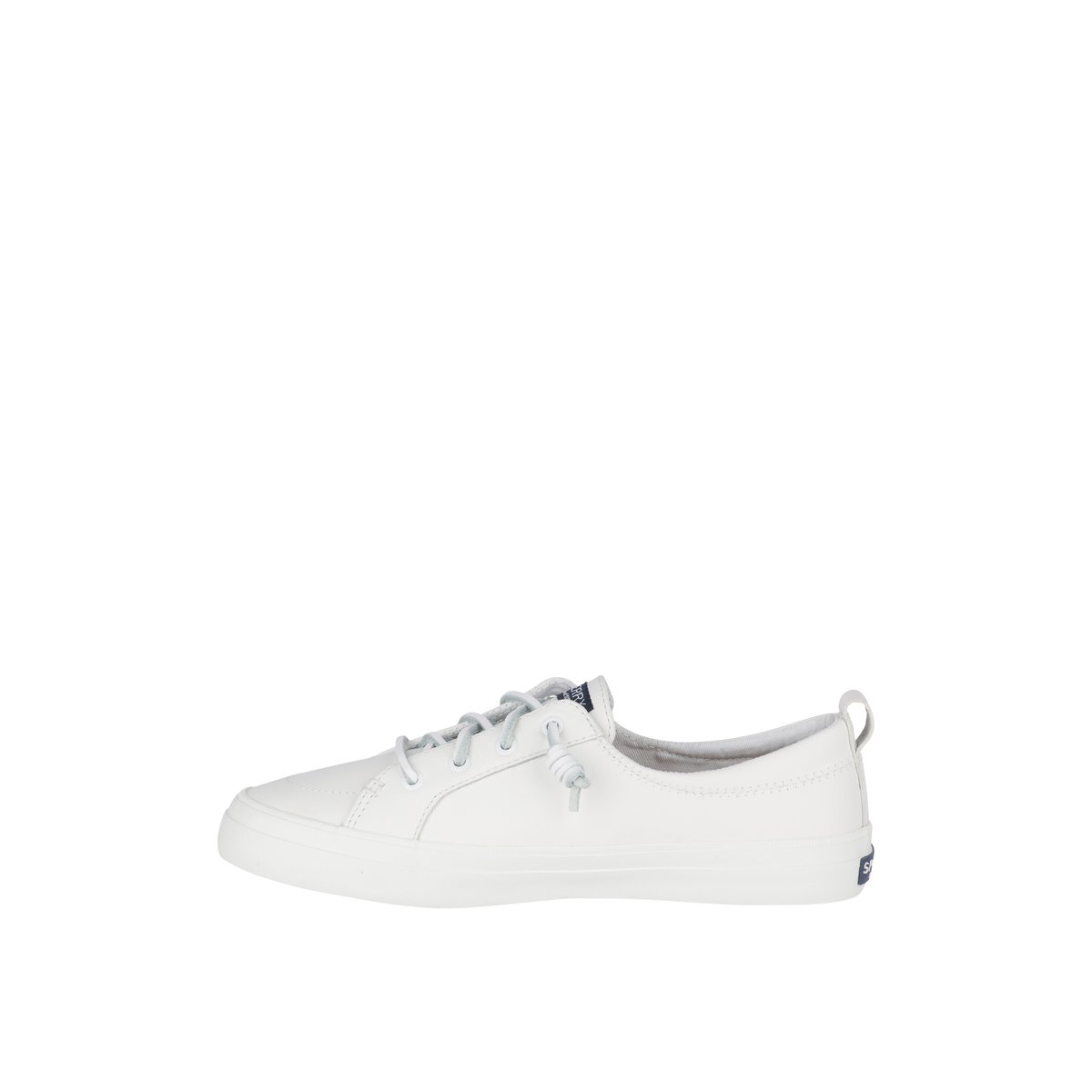 White Sperry Crest Vibe Leather Sneakers | 8294673-MT