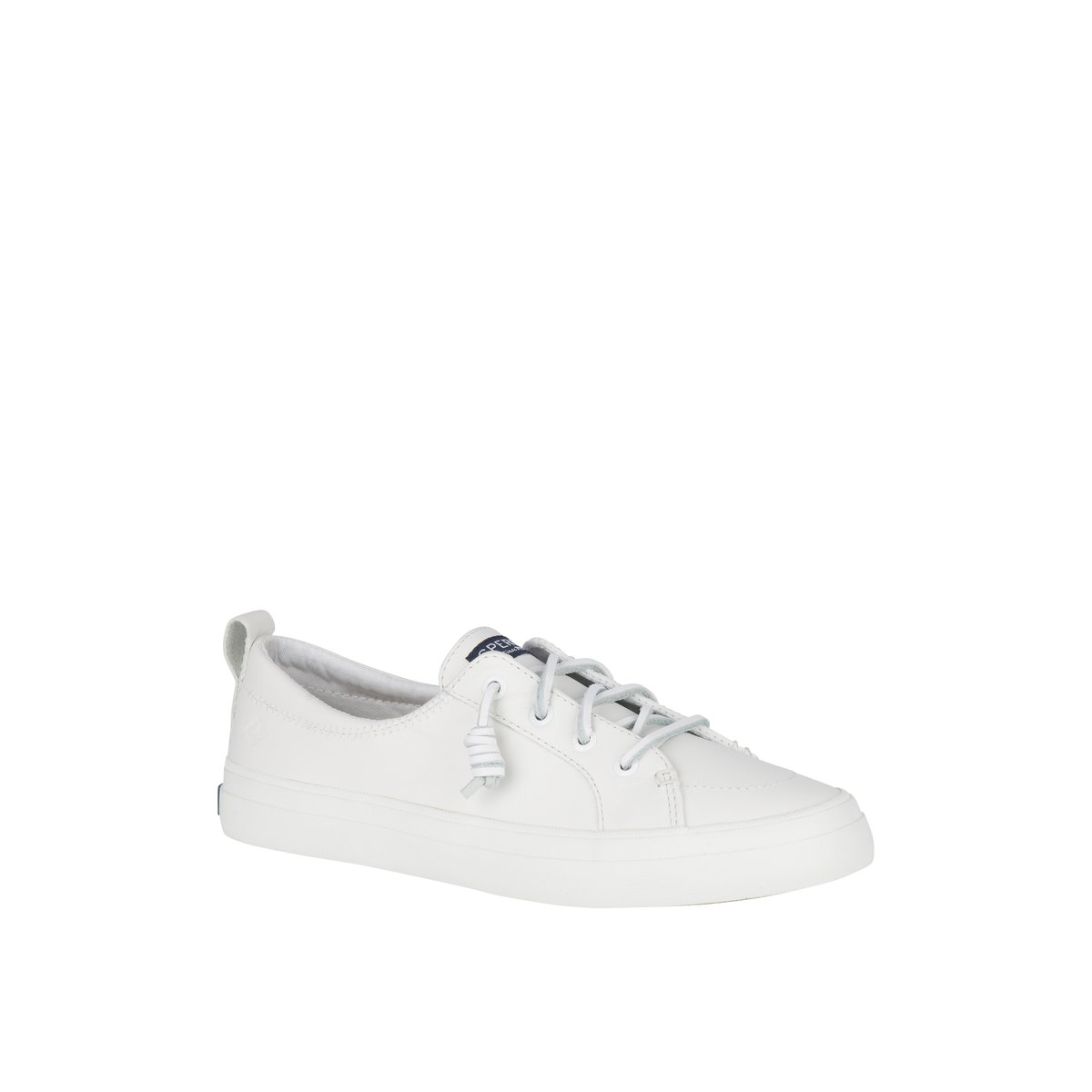 White Sperry Crest Vibe Leather Sneakers | 8294673-MT