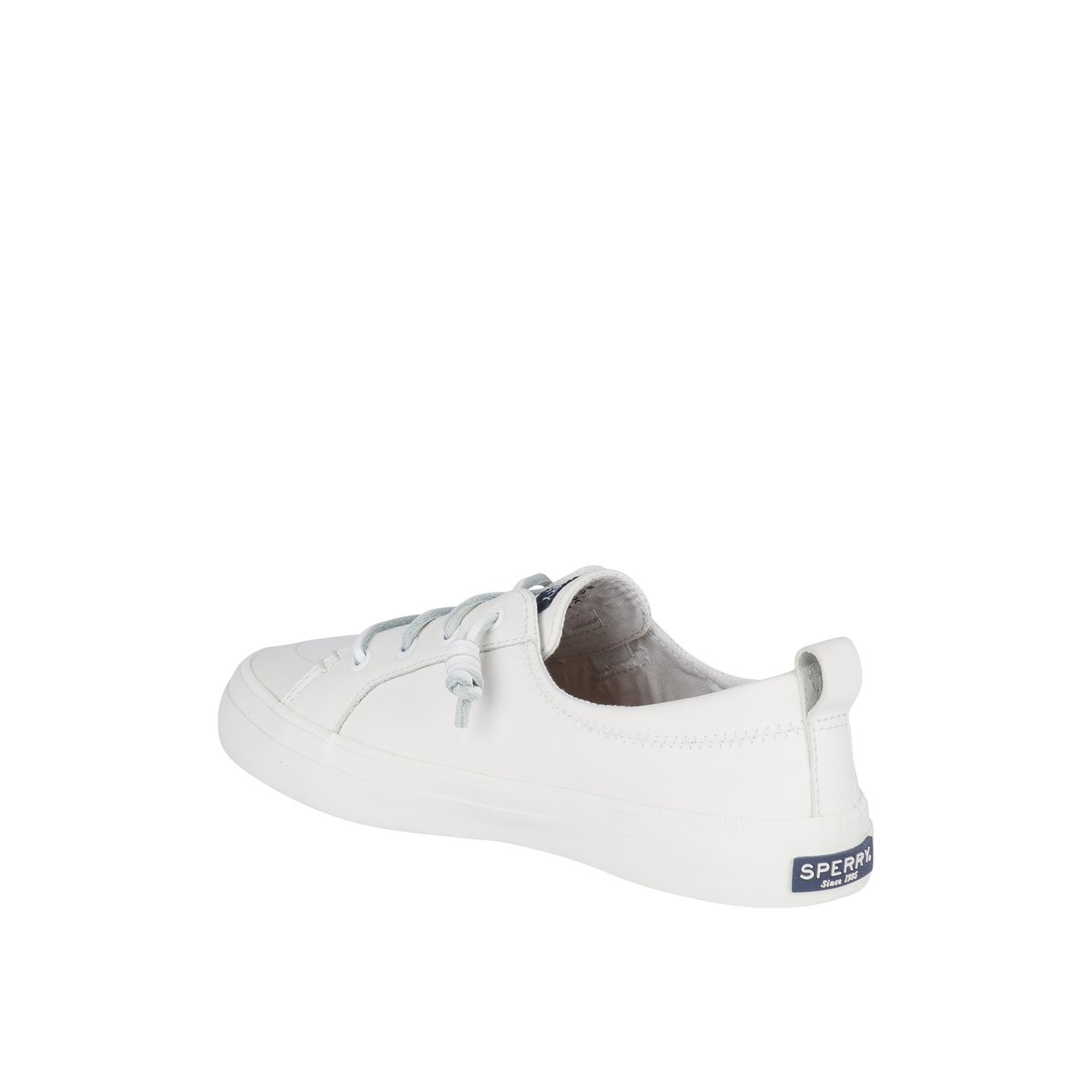 White Sperry Crest Vibe Leather Sneakers | 8294673-MT