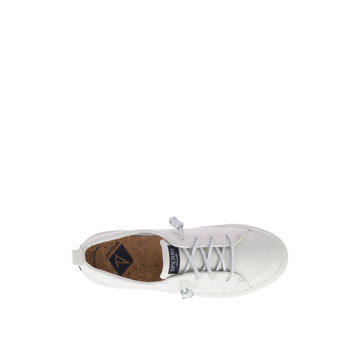 White Sperry Crest Vibe Leather Sneakers | 8294673-MT