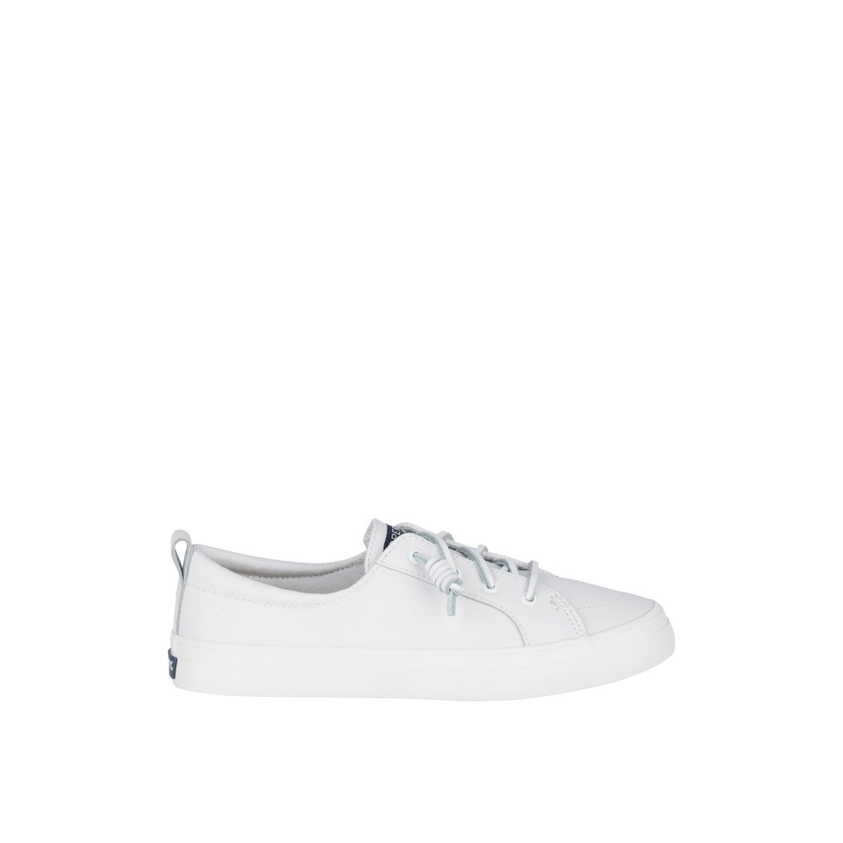 White Sperry Crest Vibe Leather Sneakers | 8294673-MT