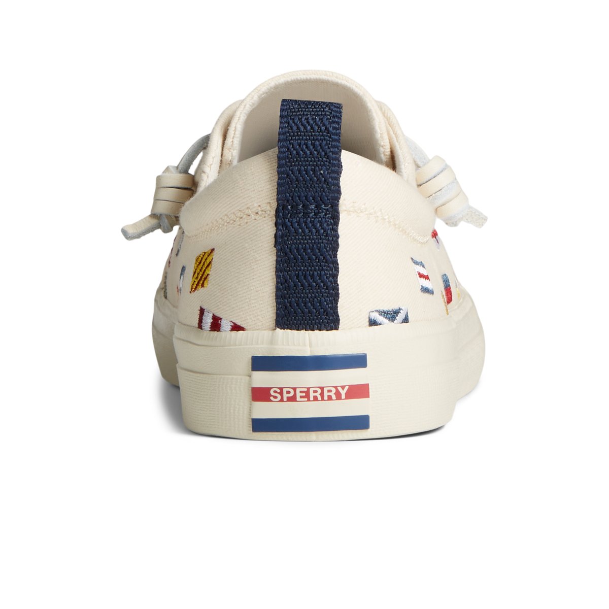 White Sperry Crest Vibe Nautical Flag Sneakers | 3609825-FK