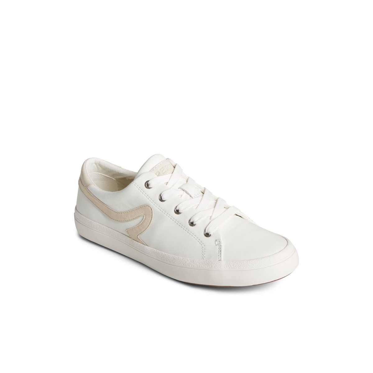 White Sperry Sandy Leather Sneakers | 9438720-DU