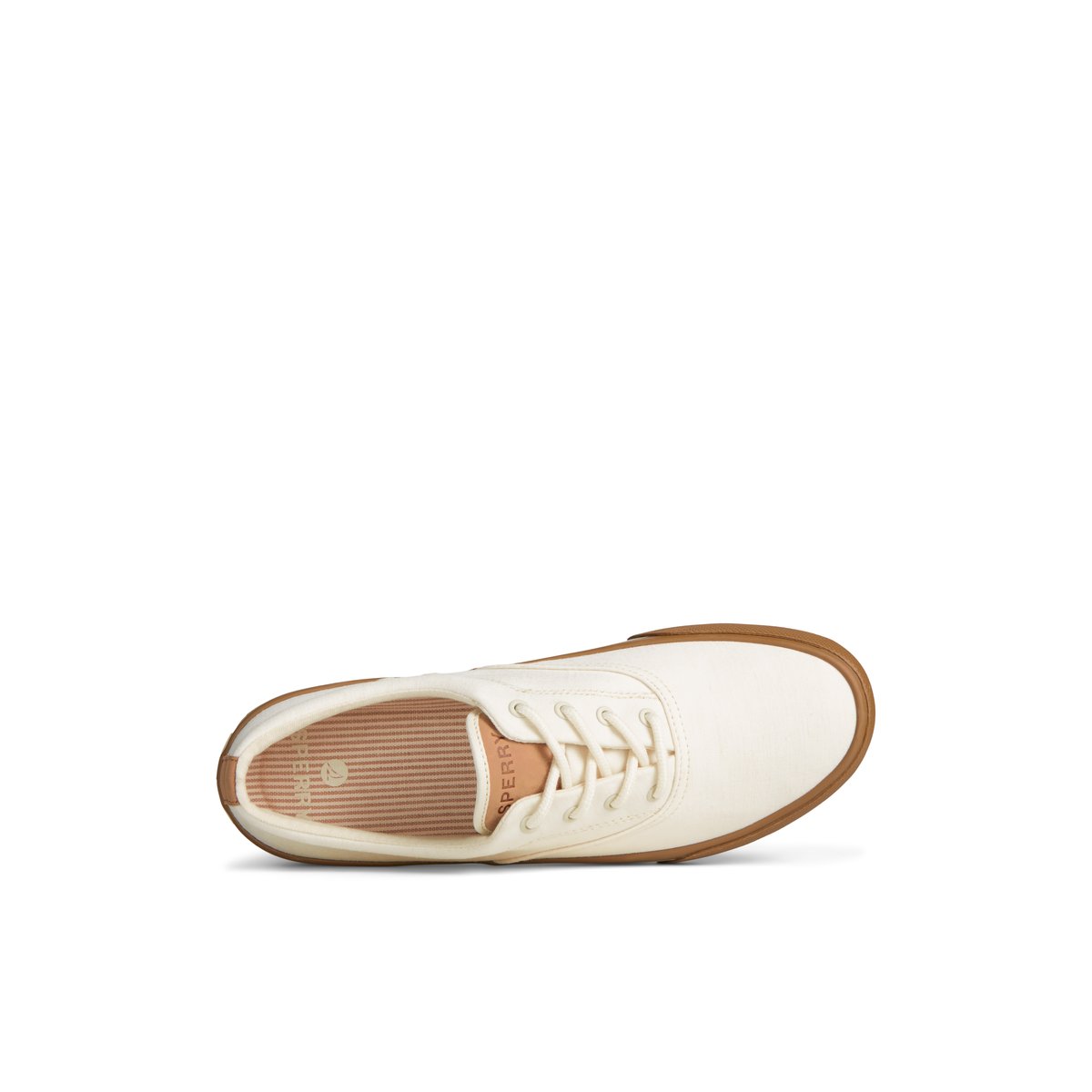 White Sperry Striper II Linen CVO Sneakers | 0253968-XA