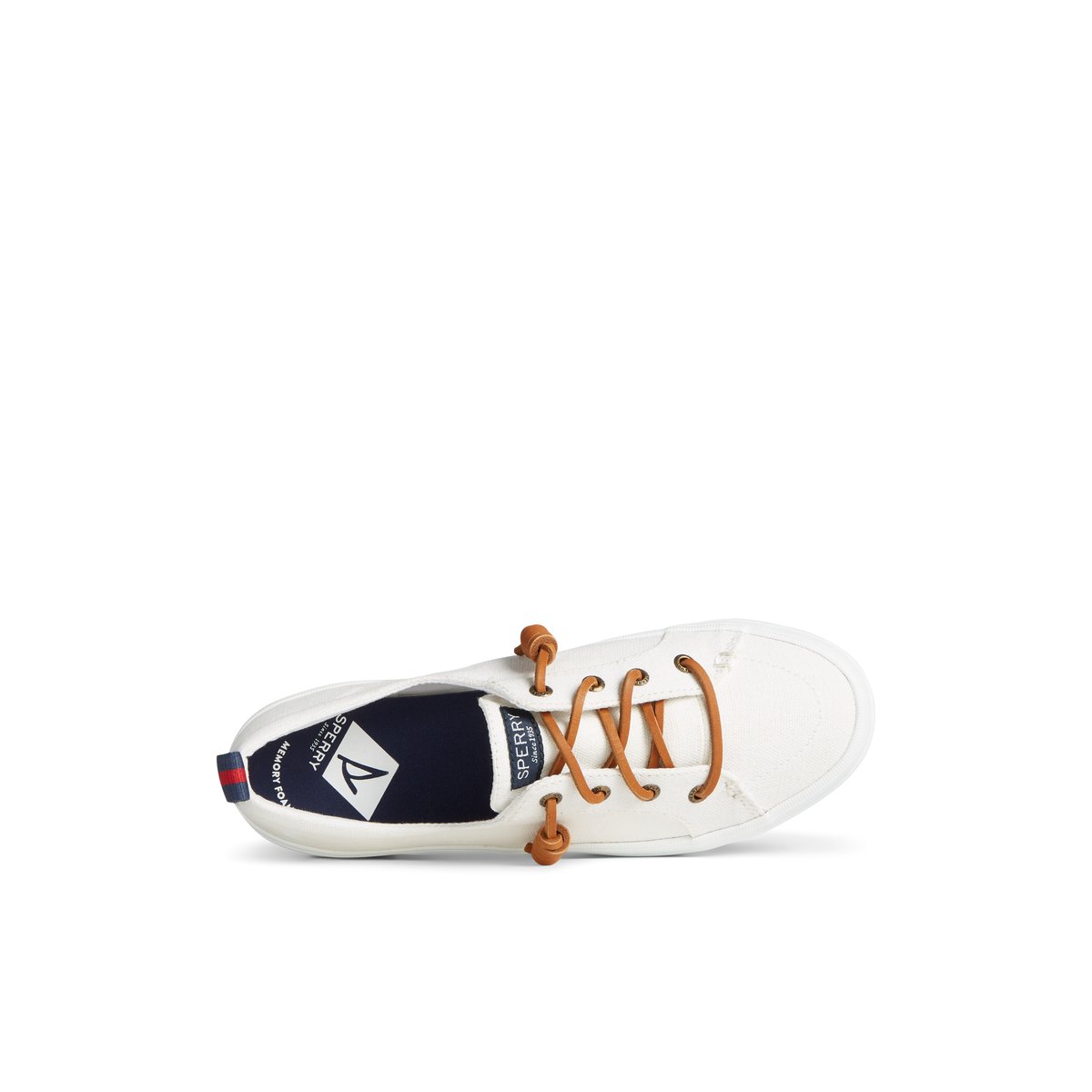 White Textile Canvas Sperry Crest Triple Sneakers | 7842095-IJ